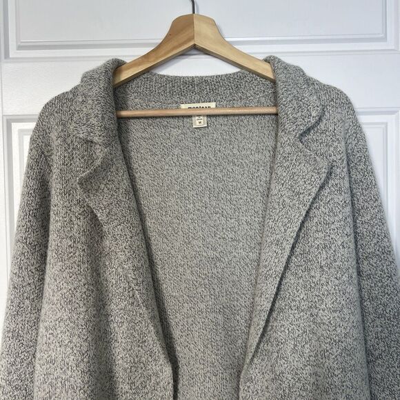 Monteau Los Angeles Long Open Knit Cardigan Sweater Gray / Black Size Medium - Picture 3 of 5